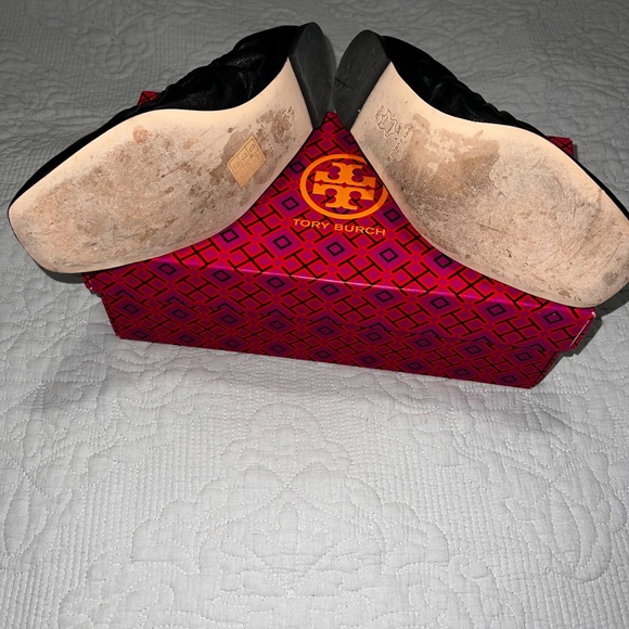 Britten Ballet Tory Burch Black Leather Flats - Picture 4 of 5